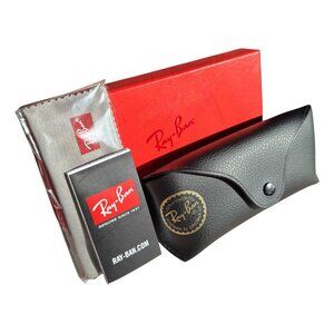 RayBan Sunglasses Box & Case ONLY Black Cleaning Cloth Set New *Empty* Original